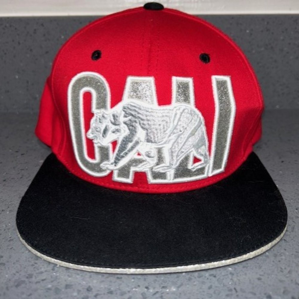 CALIFORNIA REPUBLIC CALI BEAR FLAT BILL SNAPBACK BASEBALL CAP HAT BIG BEAR
